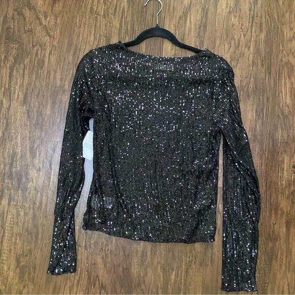 Lucky brand sequin knit tops size M - Picture 8 of 10